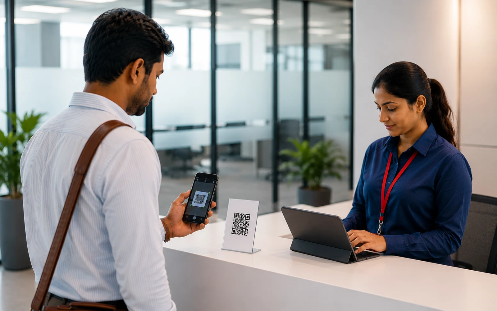 QR Desk - real photo of this product in use